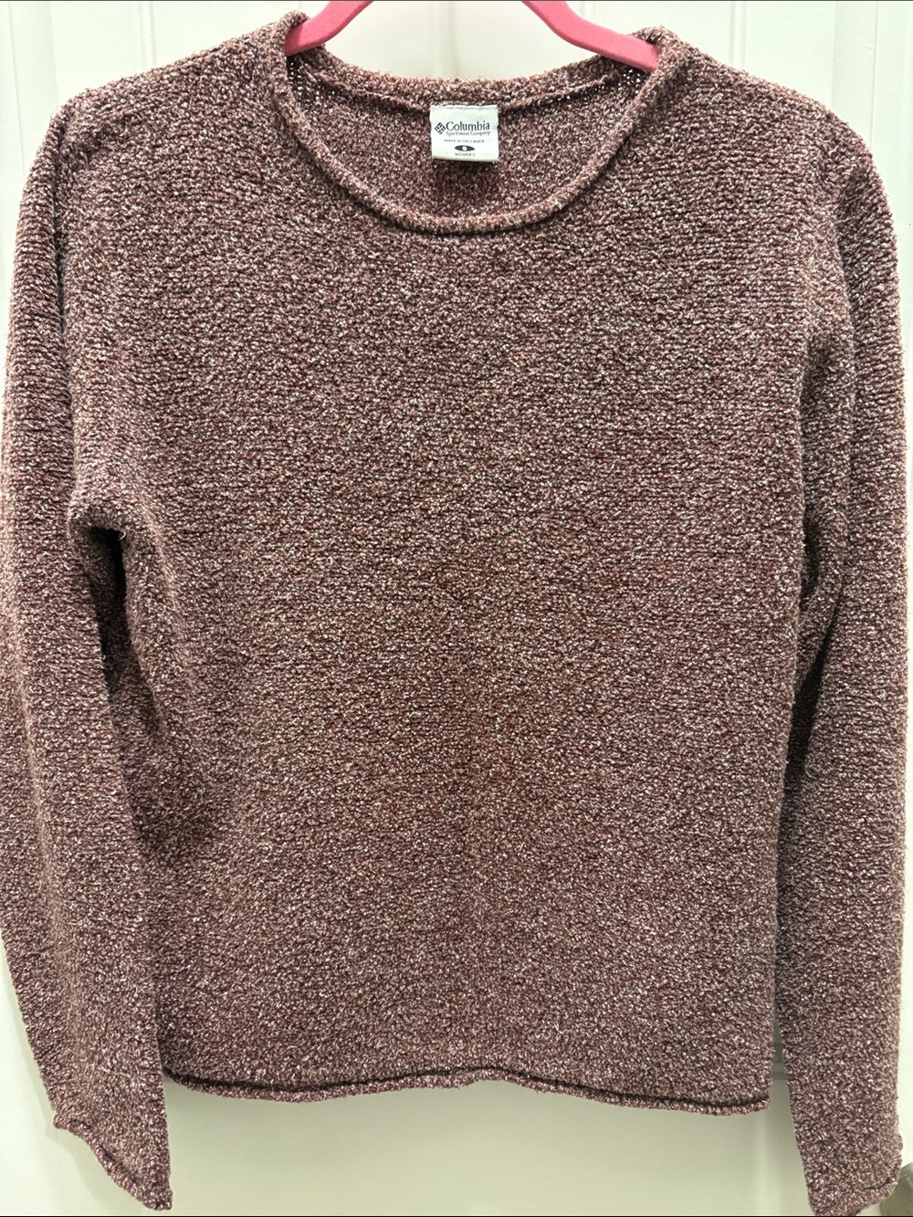 Columbia Women’s Small Purple/Berry Textured Boucle Crewneck Sweater